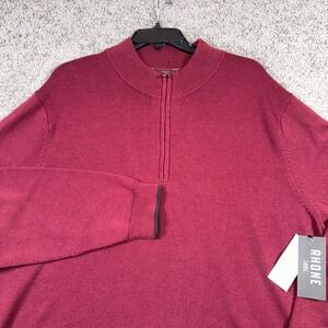 RHONE Commuter 1/4 Zip Sweater Tawny Port Red Polyester Cotton Blend Men XXL NEW